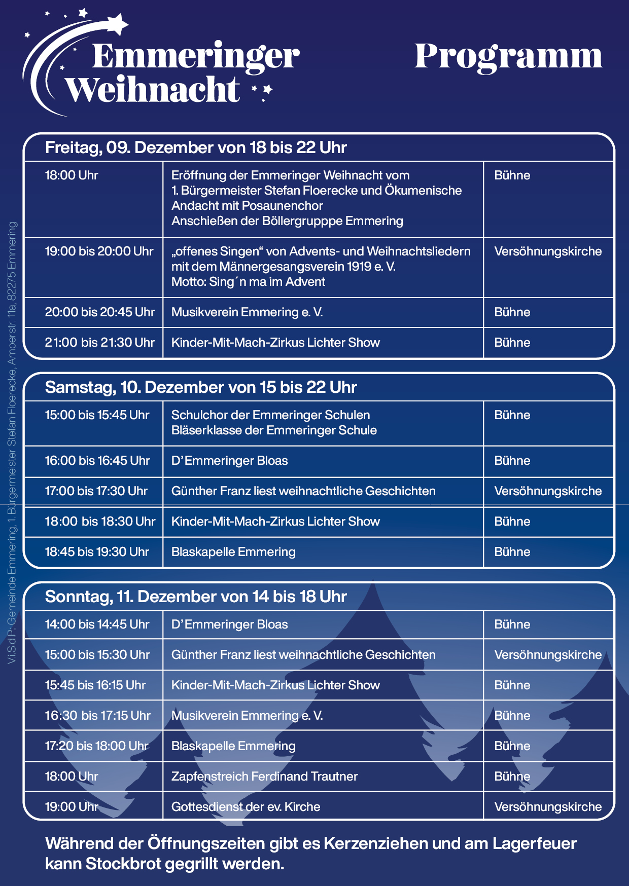 Programm der Emmeringer Weihnacht