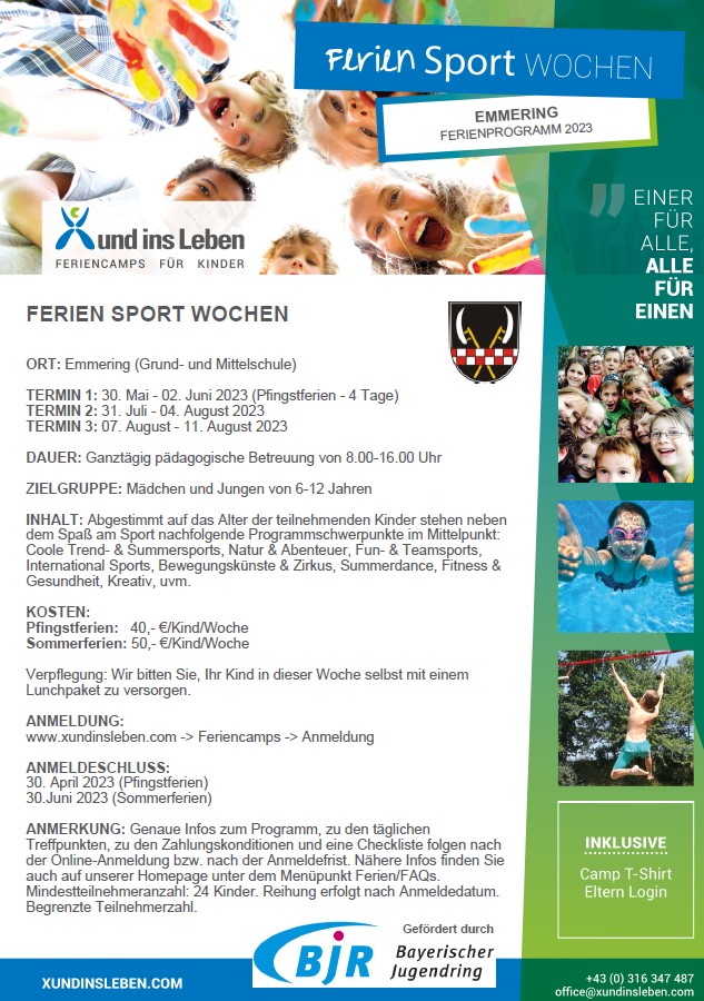 Ferienprogramm 2023 auch in den Pfingstferien